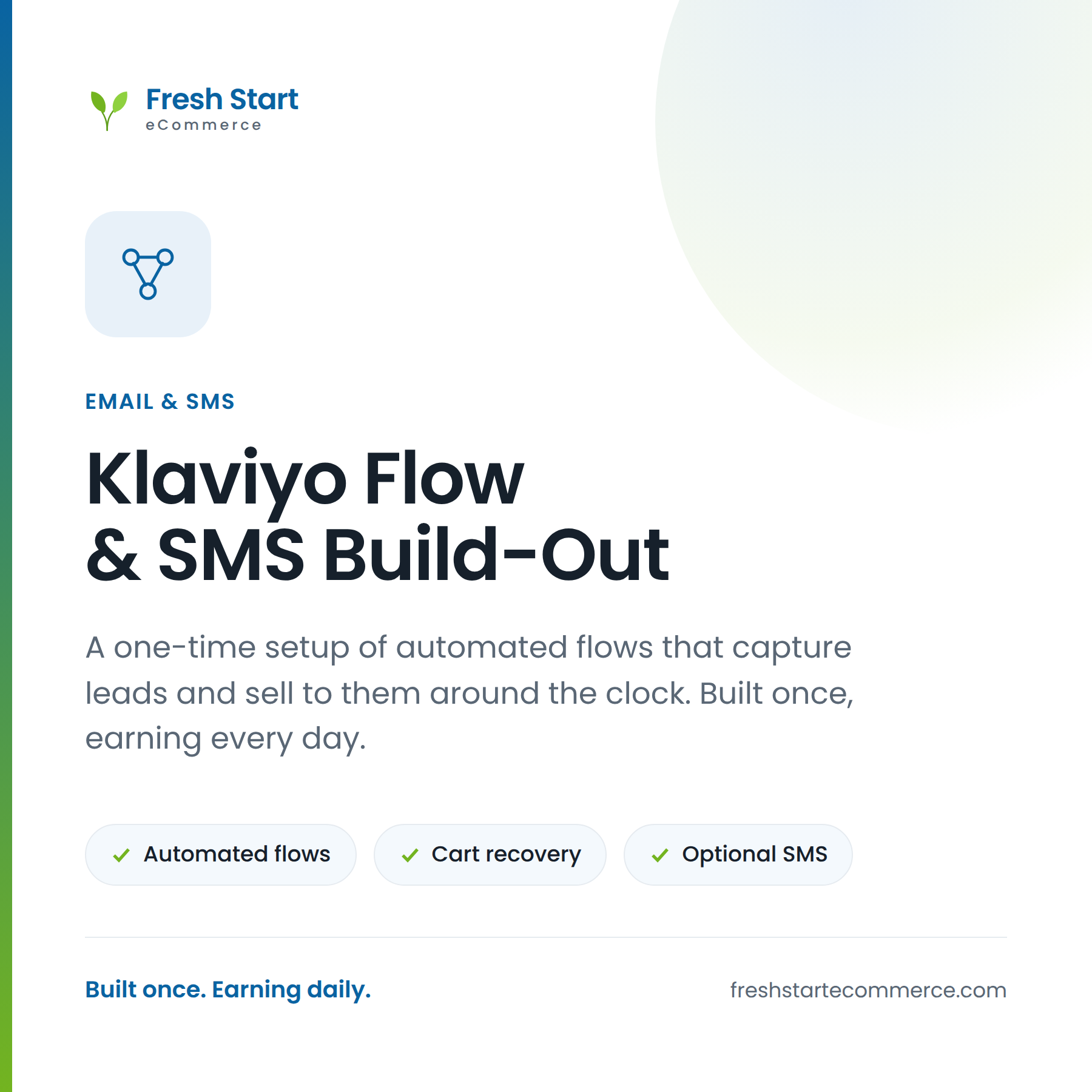 Klaviyo Flow & SMS Build-Out (One-time setup)